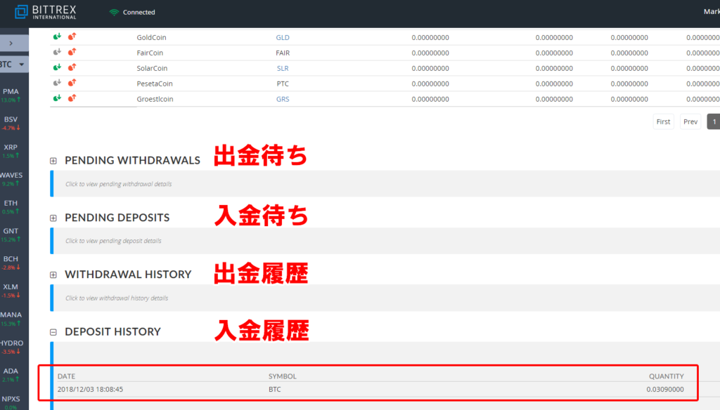 ビットトレックスへの入金手順その6