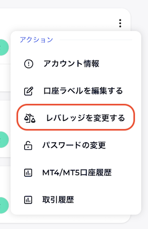 レバレッジ変更２